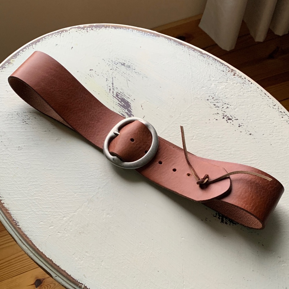 Fossil Brown Leather Belt with Silver Buckle